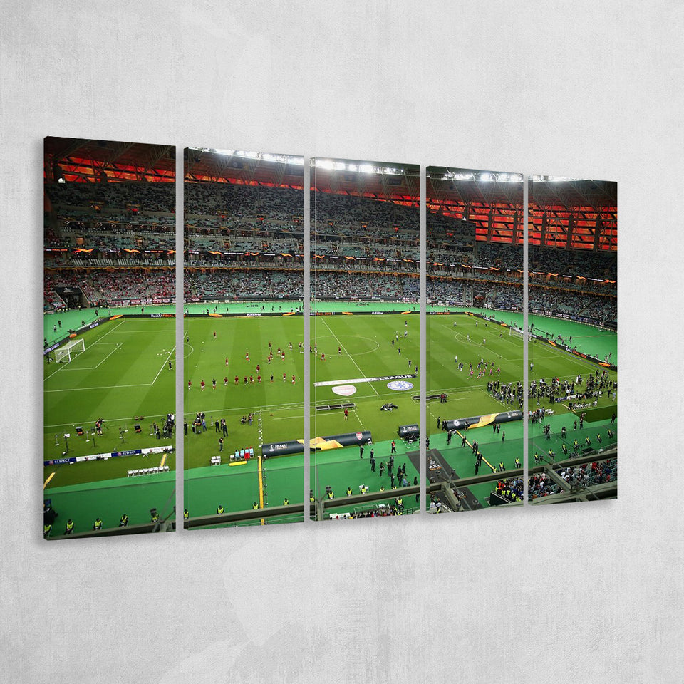 Baku Olympic Stadium League, Stadium Canvas, Sport Art, Gift for him, Multi Panels B, Canvas Prints Wall Art Decor