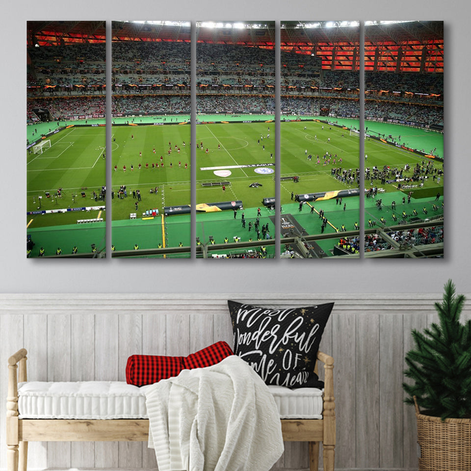 Baku Olympic Stadium League, Stadium Canvas, Sport Art, Gift for him, Multi Panels B, Canvas Prints Wall Art Decor