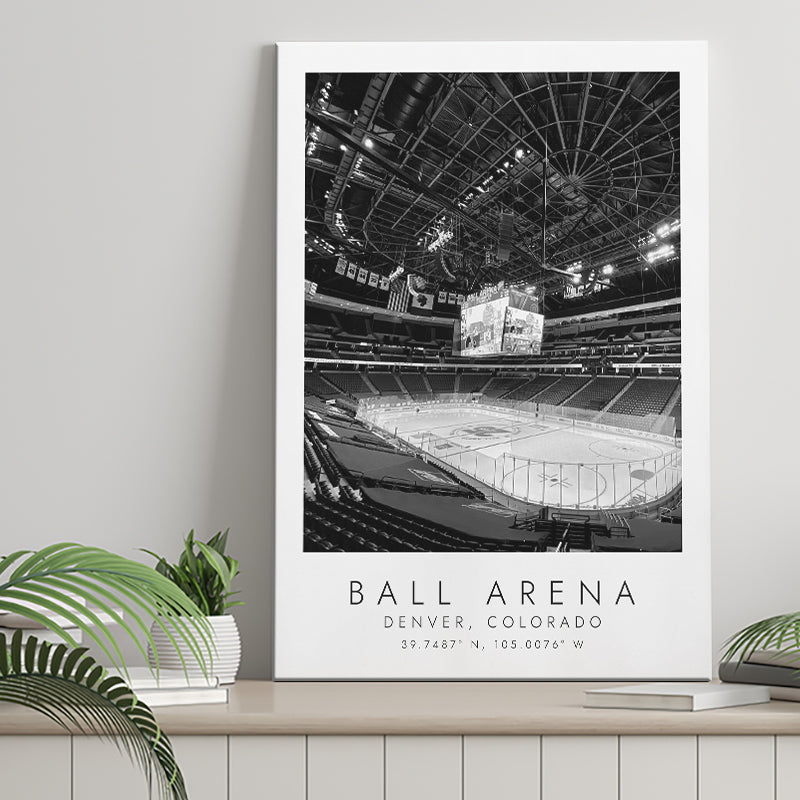 Ball Arena Colorado Avalanche Ice Hockey Lovers Black And White Art Canvas Prints Wall Art Home Decor