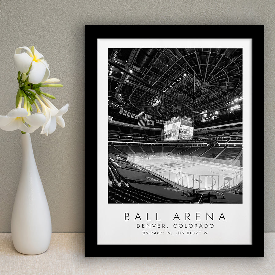 Ball Arena Colorado Avalanche Ice Hockey Lovers Black And White Art Framed Art Prints Wall Art Decor, Framed Picture