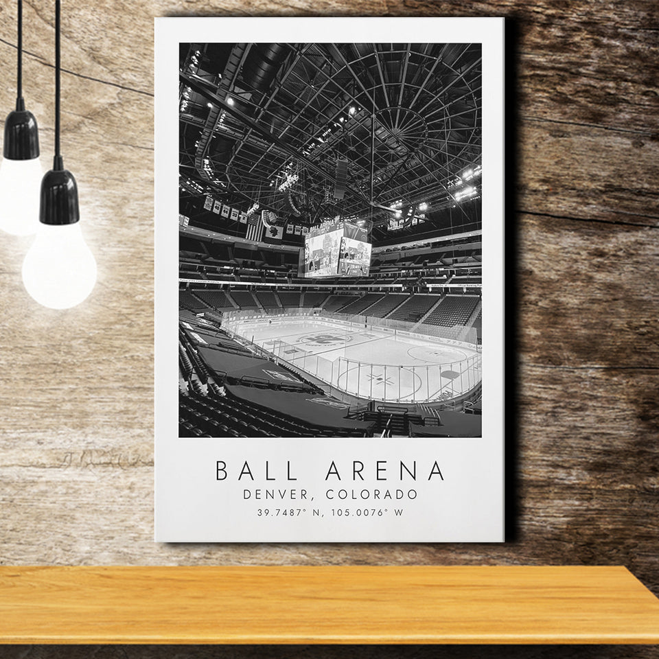 Ball Arena Colorado Avalanche Ice Hockey Lovers Black And White Art Canvas Prints Wall Art Home Decor