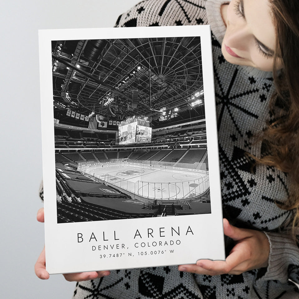 Ball Arena Colorado Avalanche Ice Hockey Lovers Black And White Art Canvas Prints Wall Art Home Decor