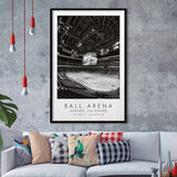 Ball Arena Colorado Avalanche Ice Hockey Lovers Black And White Art Framed Art Prints Wall Art Decor, Framed Picture
