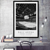 Ball Arena Colorado Avalanche Ice Hockey Lovers Black And White Art Framed Art Prints Wall Art Decor, Framed Picture