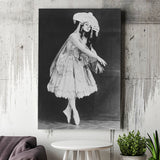 Ballerina Black And White Print, Vintage Dancer Canvas Prints Wall Art Home Decor
