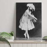 Ballerina Black And White Print, Vintage Dancer Canvas Prints Wall Art Home Decor