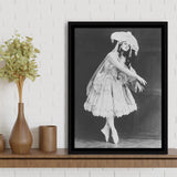 Ballerina Black And White Print, Vintage Dancer Framed Canvas Prints Wall Art Home Decor, Floating Frame