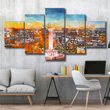Baltimore Maryland Usa Cityscape Mt Vernon 5 Pieces Mixed Canvas Prints Wall Art Home Decor