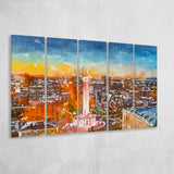 Baltimore Maryland Usa Cityscape Mt Vernon 5 Pieces Extra Large Canvas Prints Wall Art Home Decor