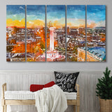 Baltimore Maryland Usa Cityscape Mt Vernon 5 Pieces Extra Large Canvas Prints Wall Art Home Decor