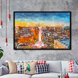 Baltimore Maryland Usa Cityscape Mt Vernon City Art Watercolor Framed Art Prints Wall Art Decor,Framed Picture