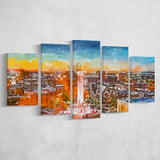 Baltimore Maryland Usa Cityscape Mt Vernon 5 Pieces Mixed Canvas Prints Wall Art Home Decor