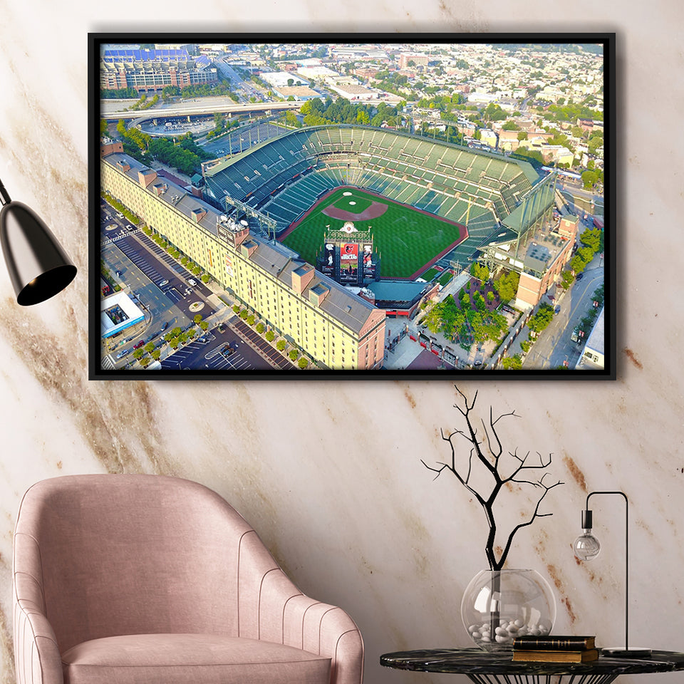 Baltimore Orioles Stadium Framed Canvas Prints Oriole Park At Camden,Sport Stadium Art Prints, Fan Gift