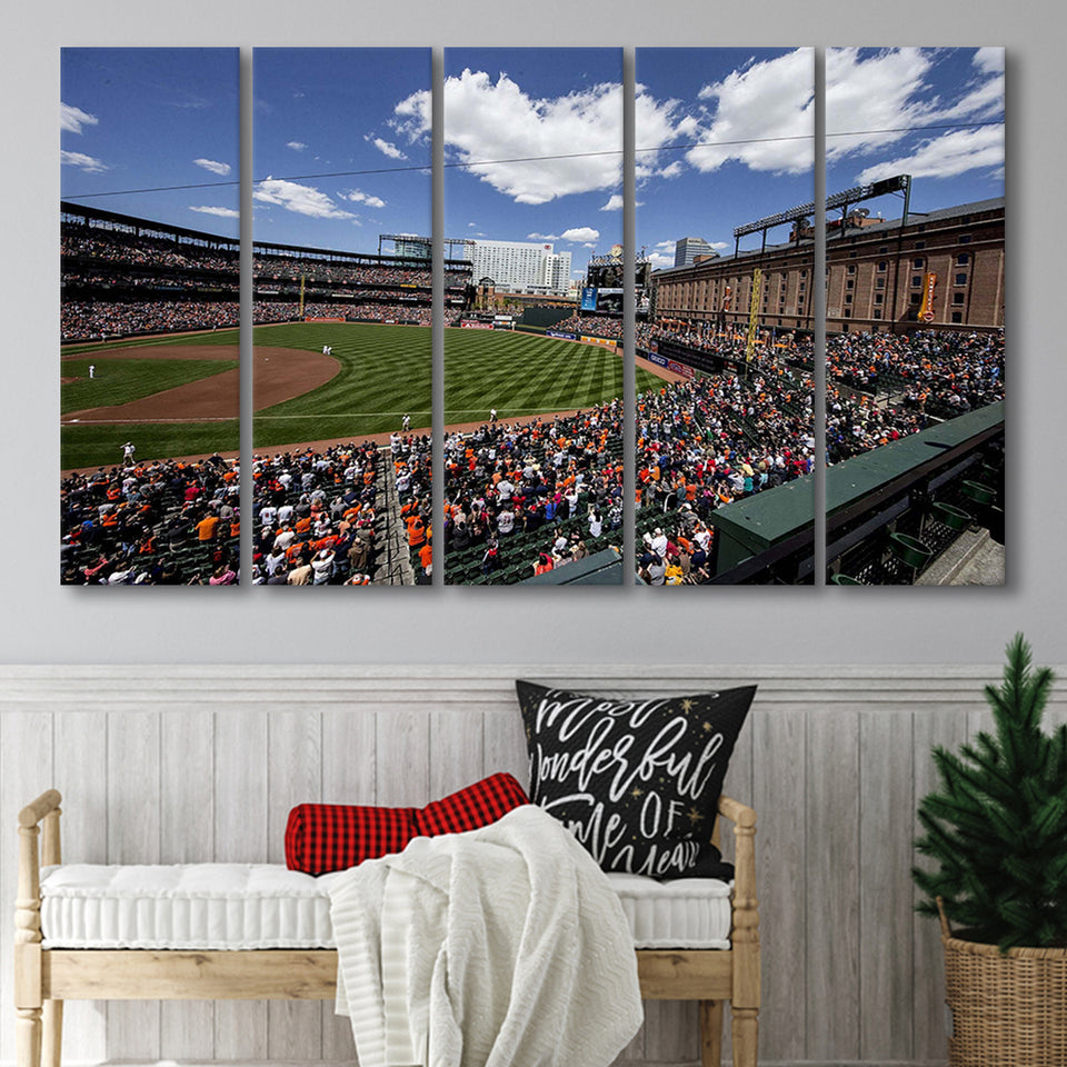 Baltimore Orioles Wall Art Oriole Park Stadium Canvas Prints Baseball,Multi Panels B,Sport Stadium Art Prints, Fan Gift