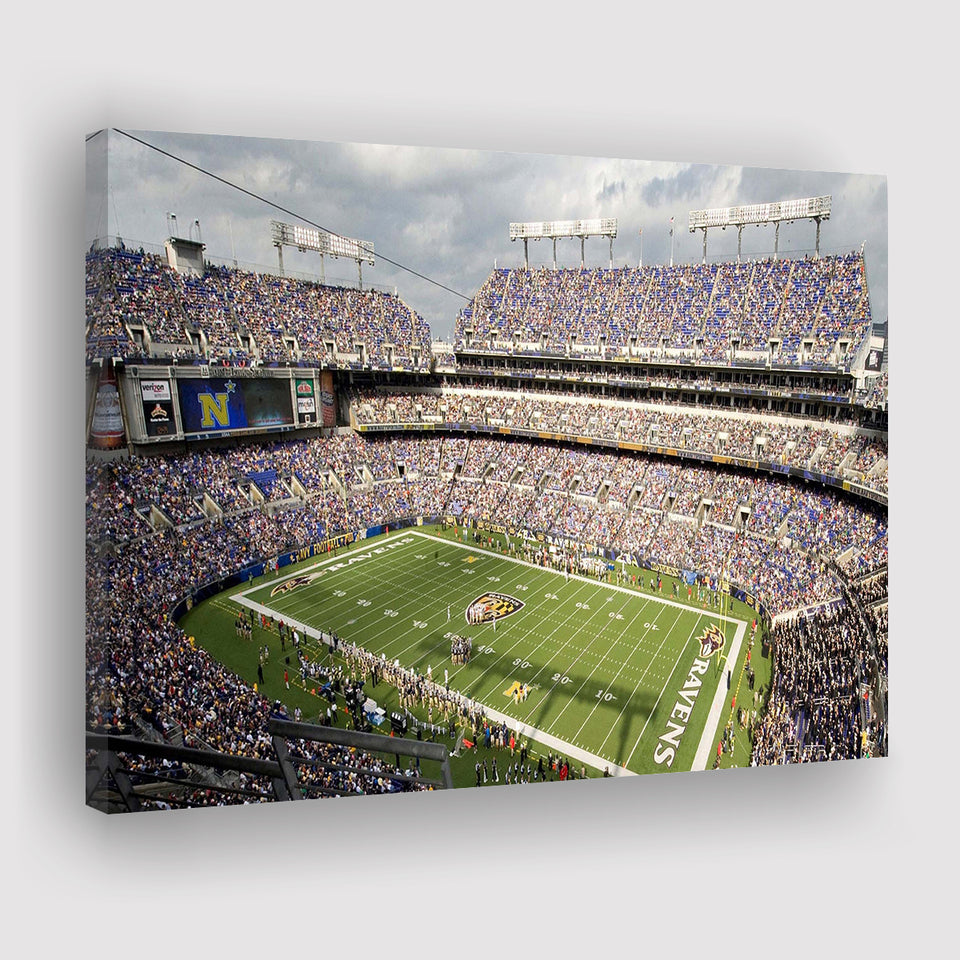 Baltimore Ravens Stadium Canvas Prints MT Bank Stadium Wall Art,Sport Stadium Art Prints, Fan Gift, Wall Decor
