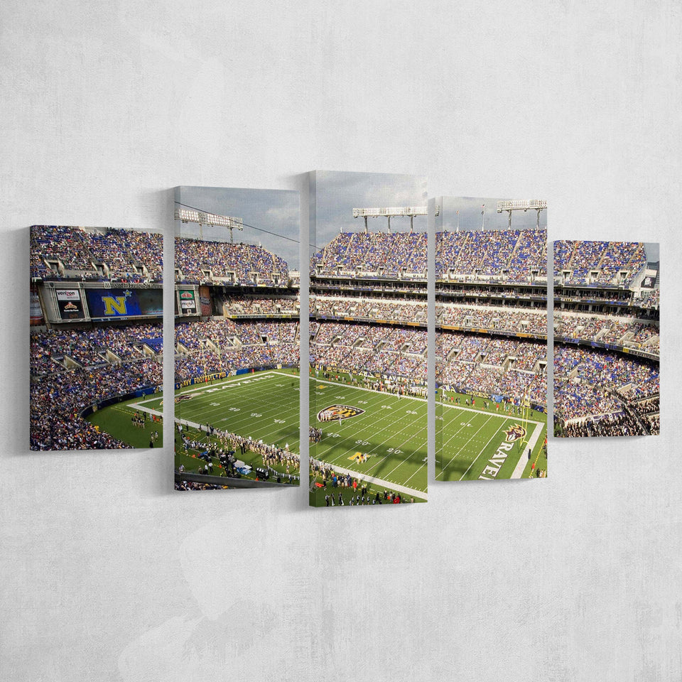 Baltimore Ravens Stadium Canvas Prints MT Bank Stadium Wall Art,Multi Panels,Sport Stadium Art Prints, Fan Gift