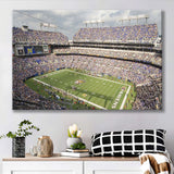 Baltimore Ravens Stadium Canvas Prints MT Bank Stadium Wall Art,Sport Stadium Art Prints, Fan Gift, Wall Decor