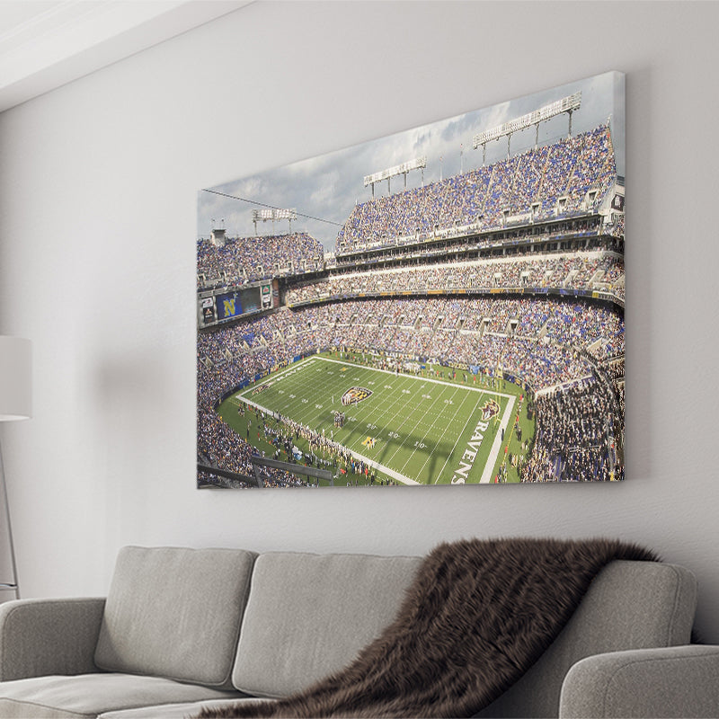 Baltimore Ravens Stadium Canvas Prints MT Bank Stadium Wall Art,Sport Stadium Art Prints, Fan Gift, Wall Decor