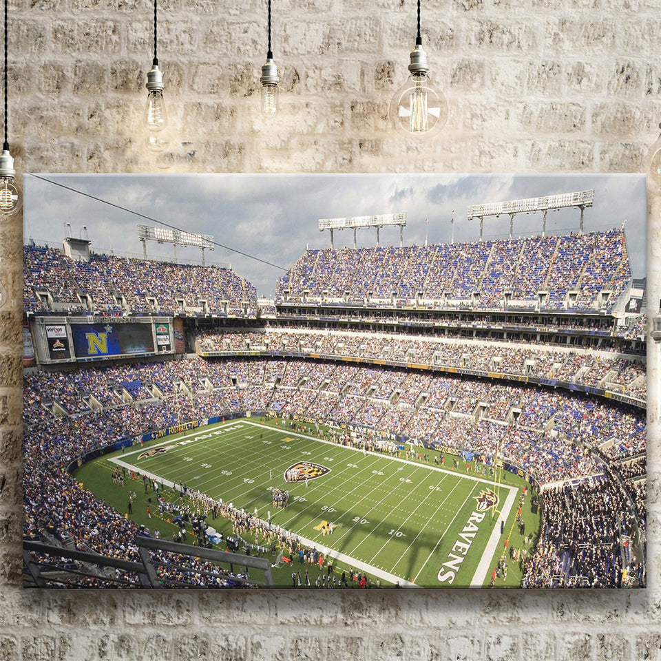 Baltimore Ravens Stadium Canvas Prints MT Bank Stadium Wall Art,Sport Stadium Art Prints, Fan Gift, Wall Decor