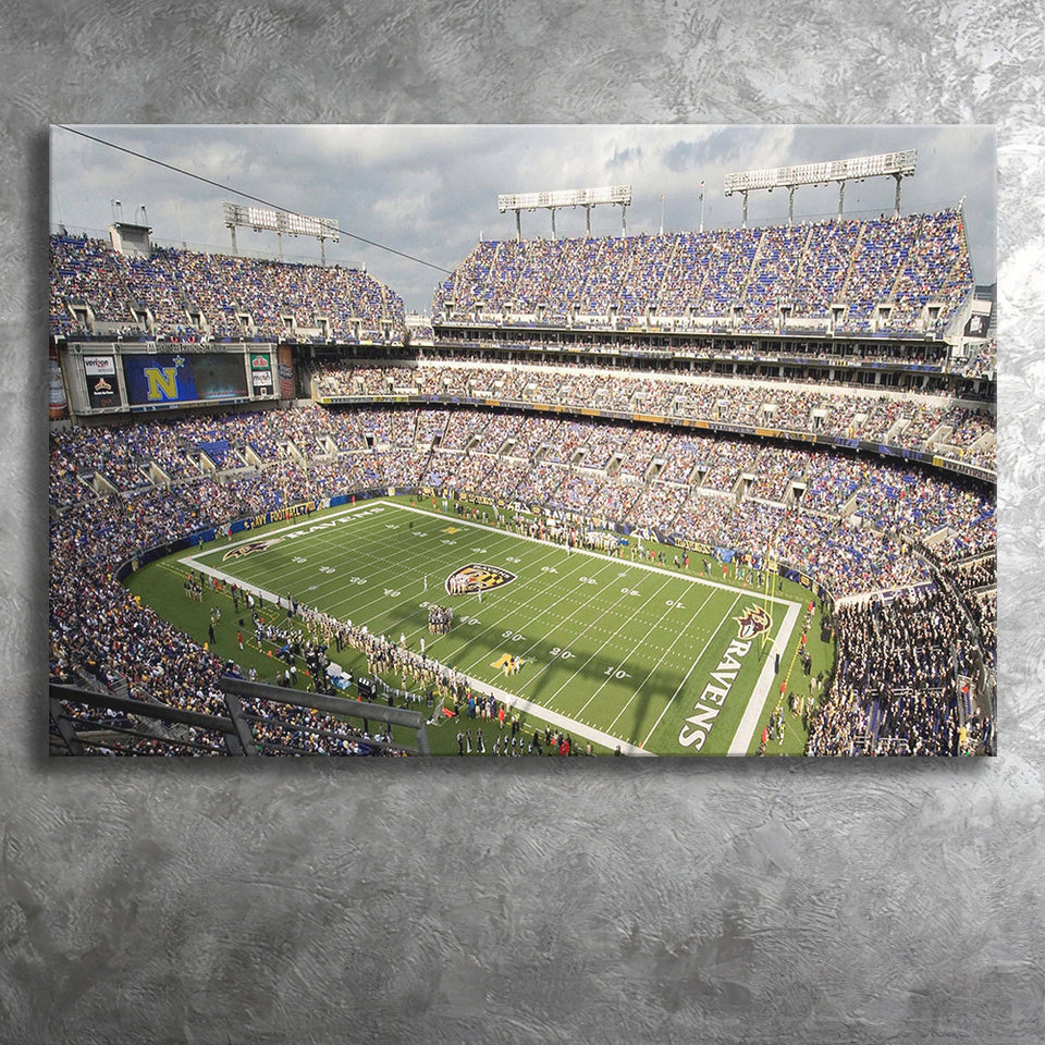 Baltimore Ravens Stadium Canvas Prints MT Bank Stadium Wall Art,Sport Stadium Art Prints, Fan Gift, Wall Decor