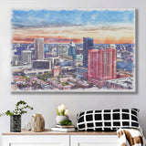 Baltimore Watercolor Baltimore Maryland, Sport Art Prints Fan Gift, Canvas Prints Wall Art Decor
