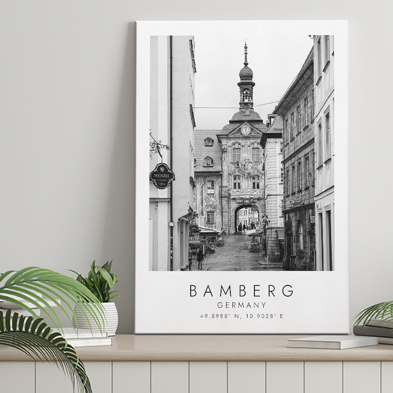 Bamberg Germany Black And White Art Canvas Prints Wall Art Home Decor