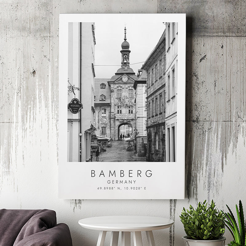 Bamberg Germany Black And White Art Canvas Prints Wall Art Home Decor