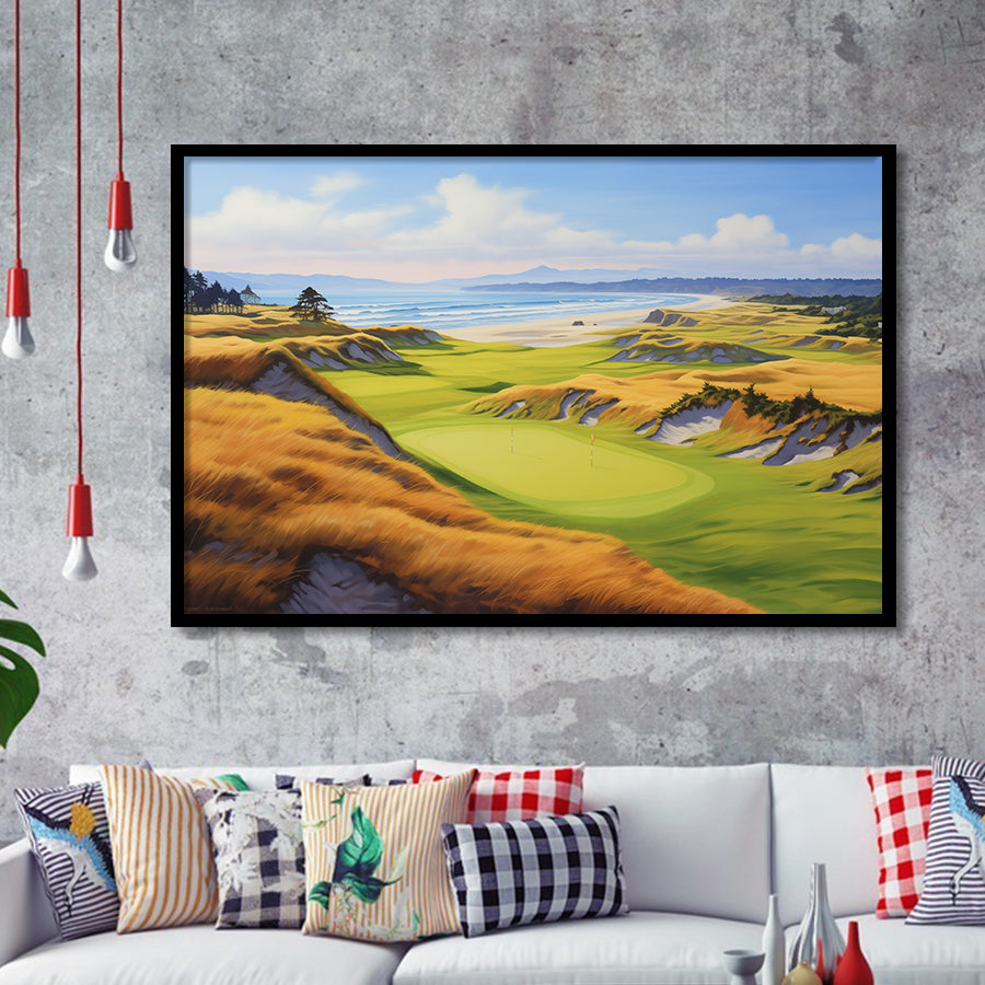 Bandon Dunes Golf Courses At Bandon Ore. U.S.A Painting Art Framed Art Prints Wall Decor, Framed Painting Art