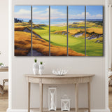 Bandon Dunes Golf Courses At Bandon Ore. U.S.A Painting Art,5 Panel Extra Large Canvas Prints Wall Art Decor