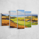 Bandon Dunes Golf Courses At Bandon Ore. U.S.A Painting Art Mixed 5 Panel Large Canvas Prints Wall Art Decor