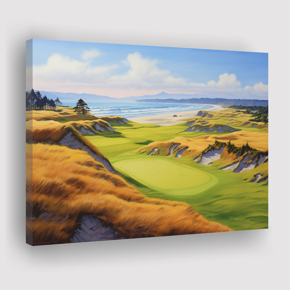 Bandon Dunes Golf Courses At Bandon Ore. U.S.A Painting Art Canvas Prints Wall Art, Painting Art Home Decor