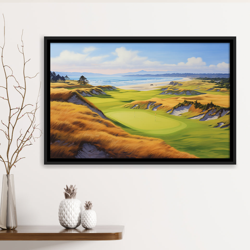 Bandon Dunes Golf Courses At Bandon Ore. U.S.A Painting Art, Framed Canvas Prints Wall Art Decor, Floating Frame