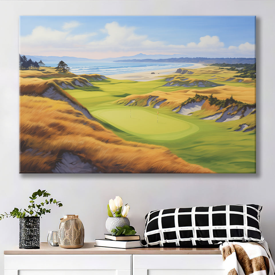 Bandon Dunes Golf Courses At Bandon Ore. U.S.A Painting Art Canvas Prints Wall Art, Painting Art Home Decor