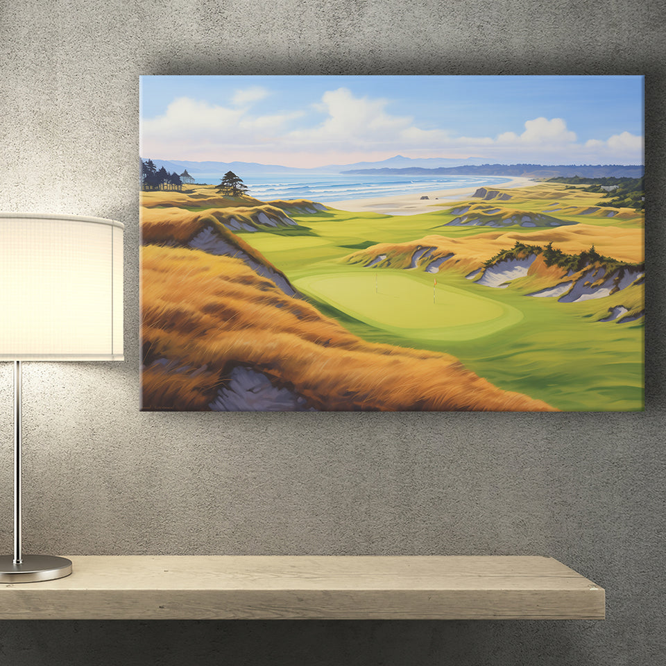 Bandon Dunes Golf Courses At Bandon Ore. U.S.A Painting Art Canvas Prints Wall Art, Painting Art Home Decor