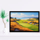 Bandon Dunes Golf Courses At Bandon Ore. U.S.A Painting Art Framed Art Prints Wall Decor, Framed Painting Art