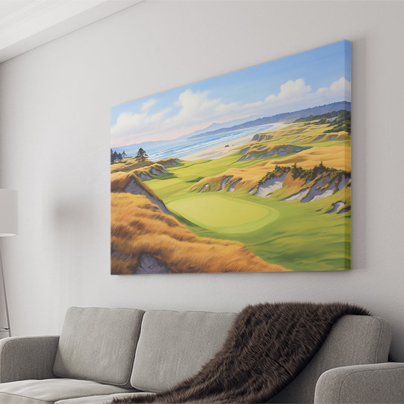 Bandon Dunes Golf Courses At Bandon Ore. U.S.A Painting Art Canvas Prints Wall Art, Painting Art Home Decor