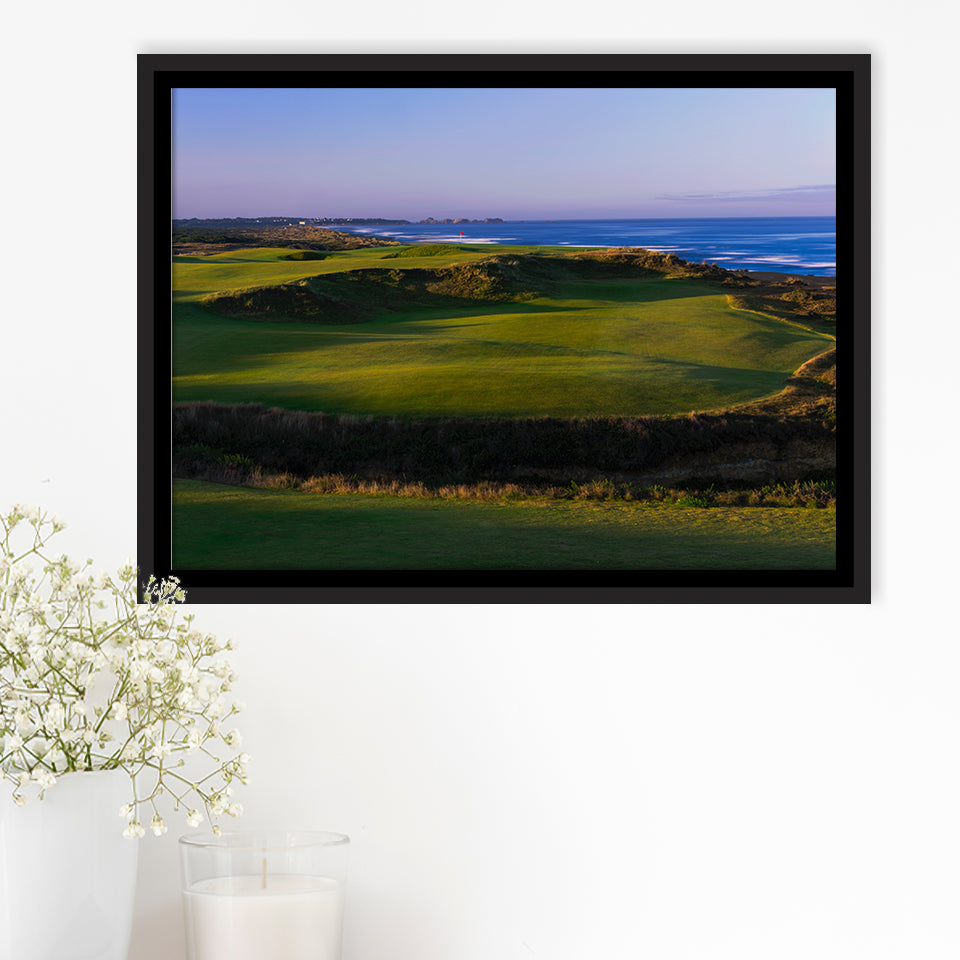 Bandon Dunes Golf Courses Hole 16, Bandon, Oregon, Golf Art Print, Framed Canvas Prints Wall Art Decor, Floating Frame