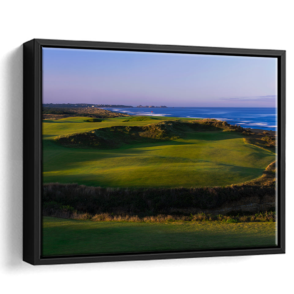 Bandon Dunes Golf Courses Hole 16, Bandon, Oregon, Golf Art Print, Framed Canvas Prints Wall Art Decor, Floating Frame