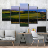 Bandon Dunes Golf Courses Hole 16, Bandon, Oregon, Golf Art Print, 5 Panels Canvas Prints Wall Art Decor