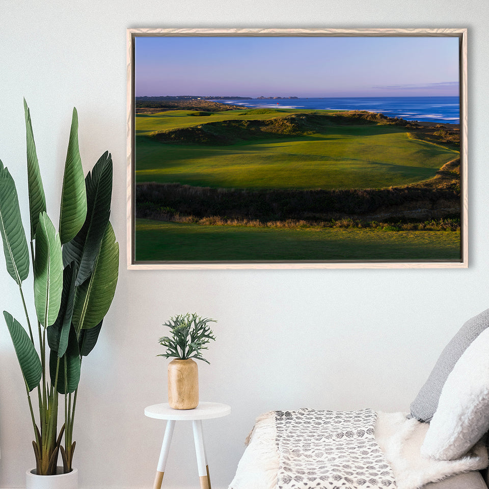 Bandon Dunes Golf Courses Hole 16, Bandon, Oregon, Golf Art Print, Framed Canvas Prints Wall Art Decor, Floating Frame