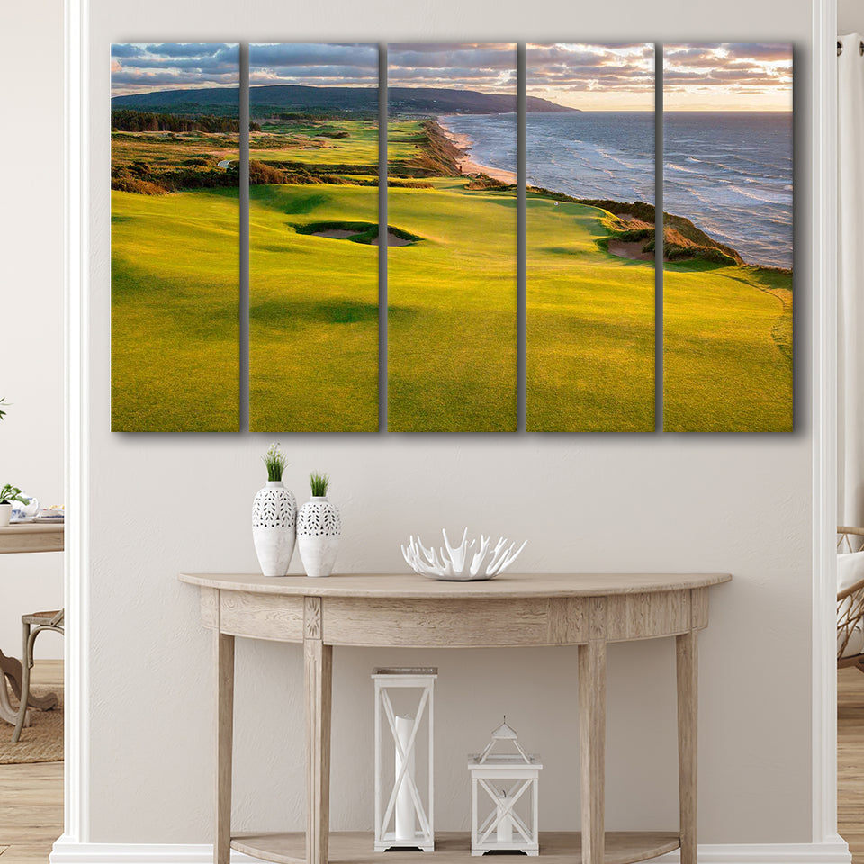 Bandon Dunes Golf Courses At Bandon, Ore, Usa 1, 5 Panels Extra Large Canvas Prints Wall Art Decor