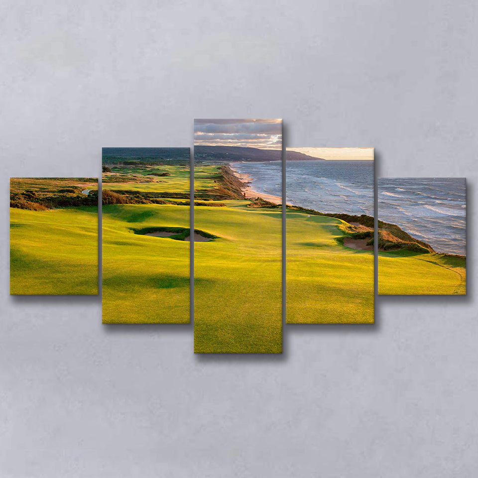 Bandon Dunes Golf Courses At Bandon, Ore, Usa 1, Golf Art Print, 5 Panels Canvas Prints Wall Art Decor