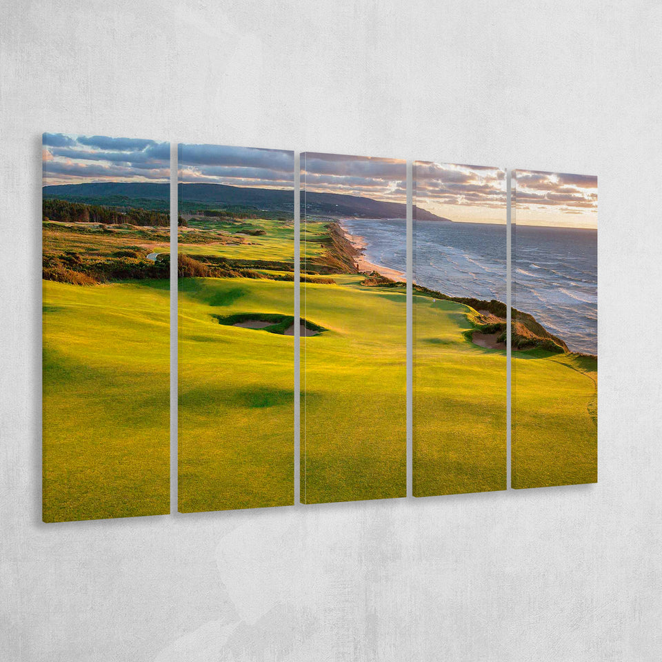 Bandon Dunes Golf Courses At Bandon, Ore, Usa 1, 5 Panels Extra Large Canvas Prints Wall Art Decor