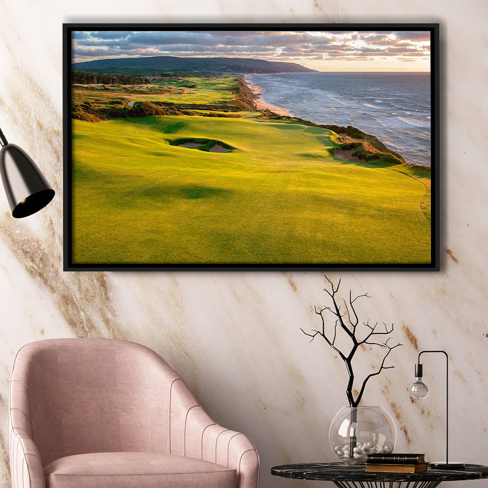 Bandon Dunes Golf Courses At Bandon, Ore, Usa 1, Golf Art Print, Framed Canvas Prints Wall Art Decor, Floating Frame