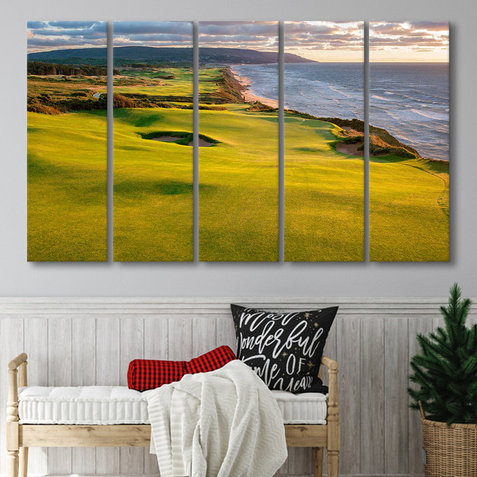 Bandon Dunes Golf Courses At Bandon, Ore, Usa 1, 5 Panels Extra Large Canvas Prints Wall Art Decor