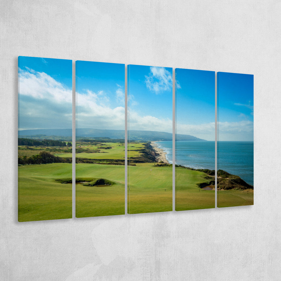 Bandon Dunes Golf Courses At Bandon, Ore, Usa 2, 5 Panels Extra Large Canvas Prints Wall Art Decor