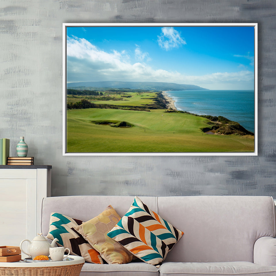 Bandon Dunes Golf Courses At Bandon, Ore, Usa 2, Golf Art Print, Framed Canvas Prints Wall Art Decor, Floating Frame