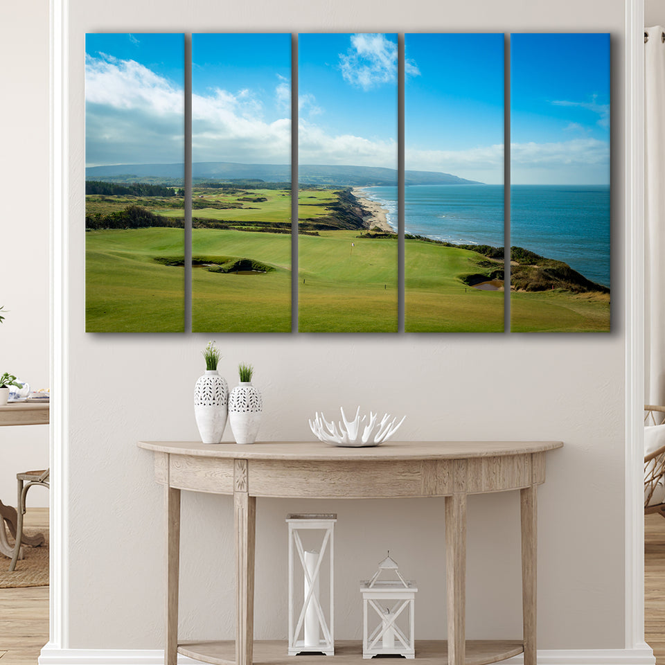 Bandon Dunes Golf Courses At Bandon, Ore, Usa 2, 5 Panels Extra Large Canvas Prints Wall Art Decor