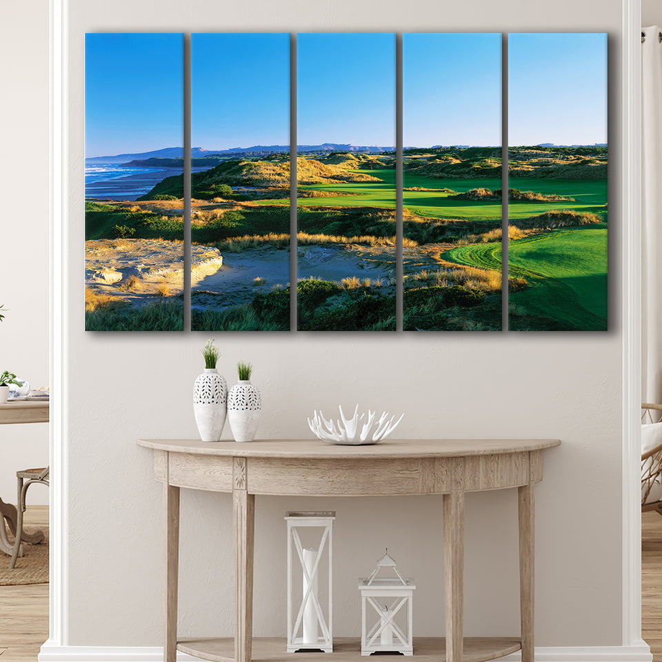 Bandon Dunes Hole 05, Bandon, Oregon, 5 Panels Extra Large Canvas Prints Wall Art Decor