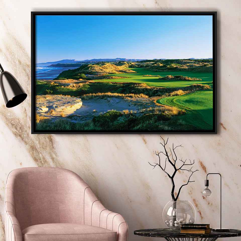Bandon Dunes Hole 05, Bandon, Oregon, Golf Art Print, Framed Canvas Prints Wall Art Decor, Floating Frame